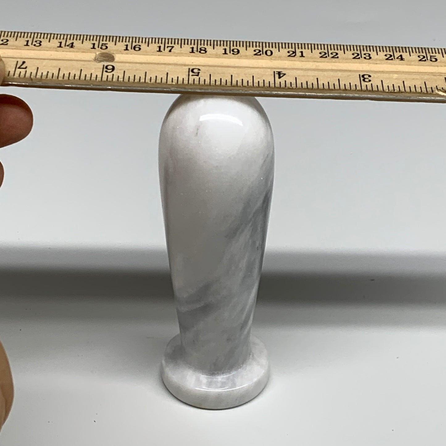 2.22 lbs, 3.9"x3.8", Natural Marble Crystal Pestle and Mortar Handmade, B32527