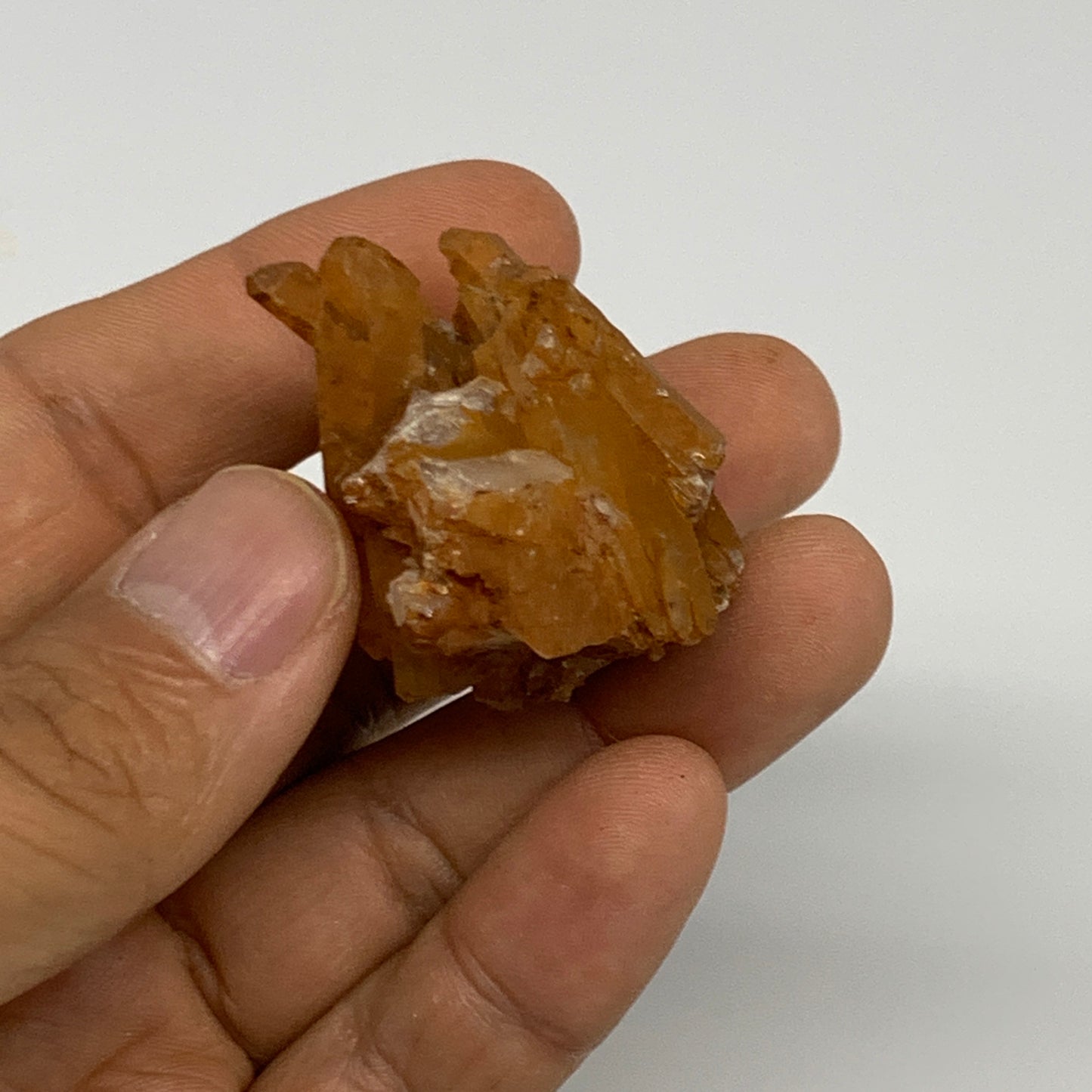 89.9g, 1.5"-2.2", 3pcs, Orange Quartz Cluster Crystal Terminated @Brazil, B28888