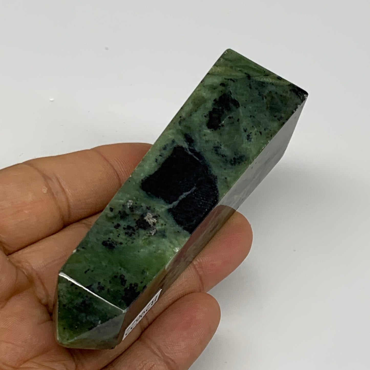 113.2g, 3.7"x1.1"x1", Serpentine Point Tower Obelisk Crystal @Pakistan, B29622