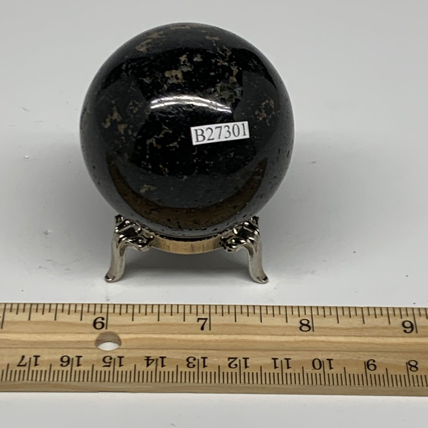 233.2g,2.1"(52mm), Natural Black Tourmaline Sphere Ball Gemstone @Brazil,B27301