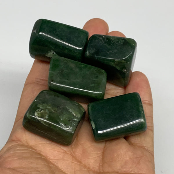 131.2g, 1"-1.2", 5pcs, Natural Nephrite Jade Tumbled Stone @Afghanistan,B31893