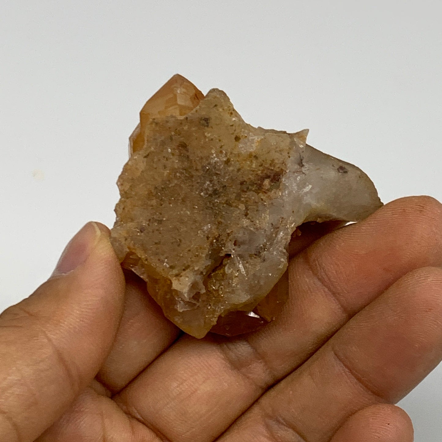 89.9g, 1.5"-2.2", 3pcs, Orange Quartz Cluster Crystal Terminated @Brazil, B28888