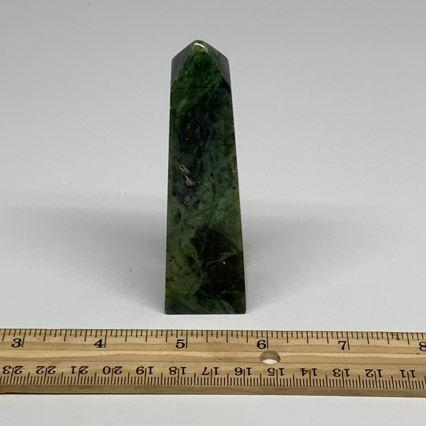 113.2g, 3.7"x1.1"x1", Serpentine Point Tower Obelisk Crystal @Pakistan, B29622