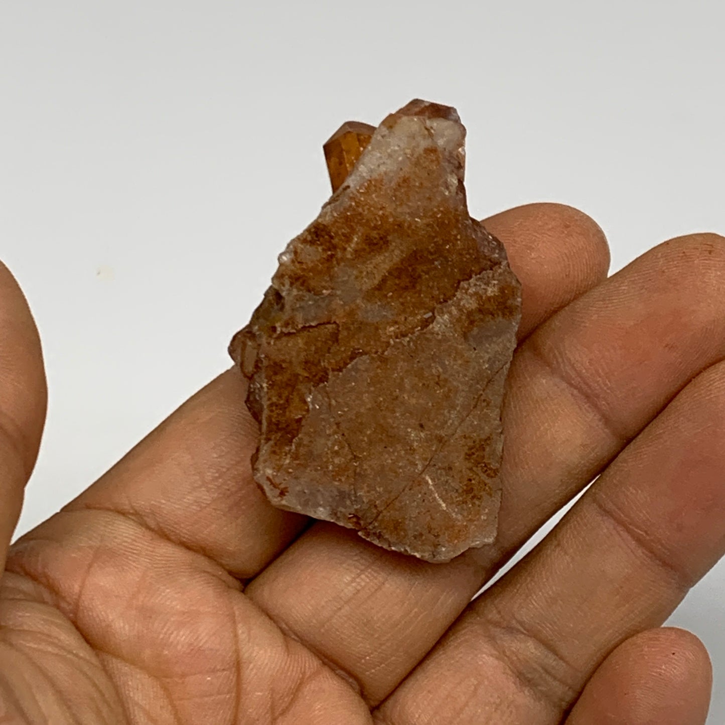 89.9g, 1.5"-2.2", 3pcs, Orange Quartz Cluster Crystal Terminated @Brazil, B28888