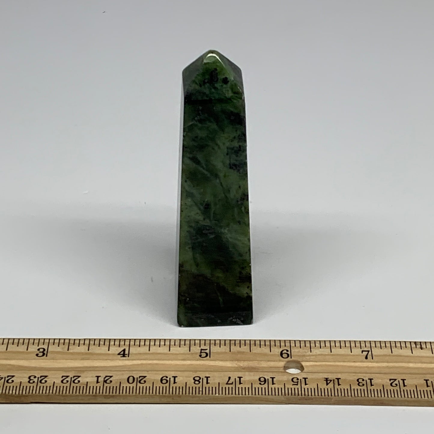 113.2g, 3.7"x1.1"x1", Serpentine Point Tower Obelisk Crystal @Pakistan, B29622