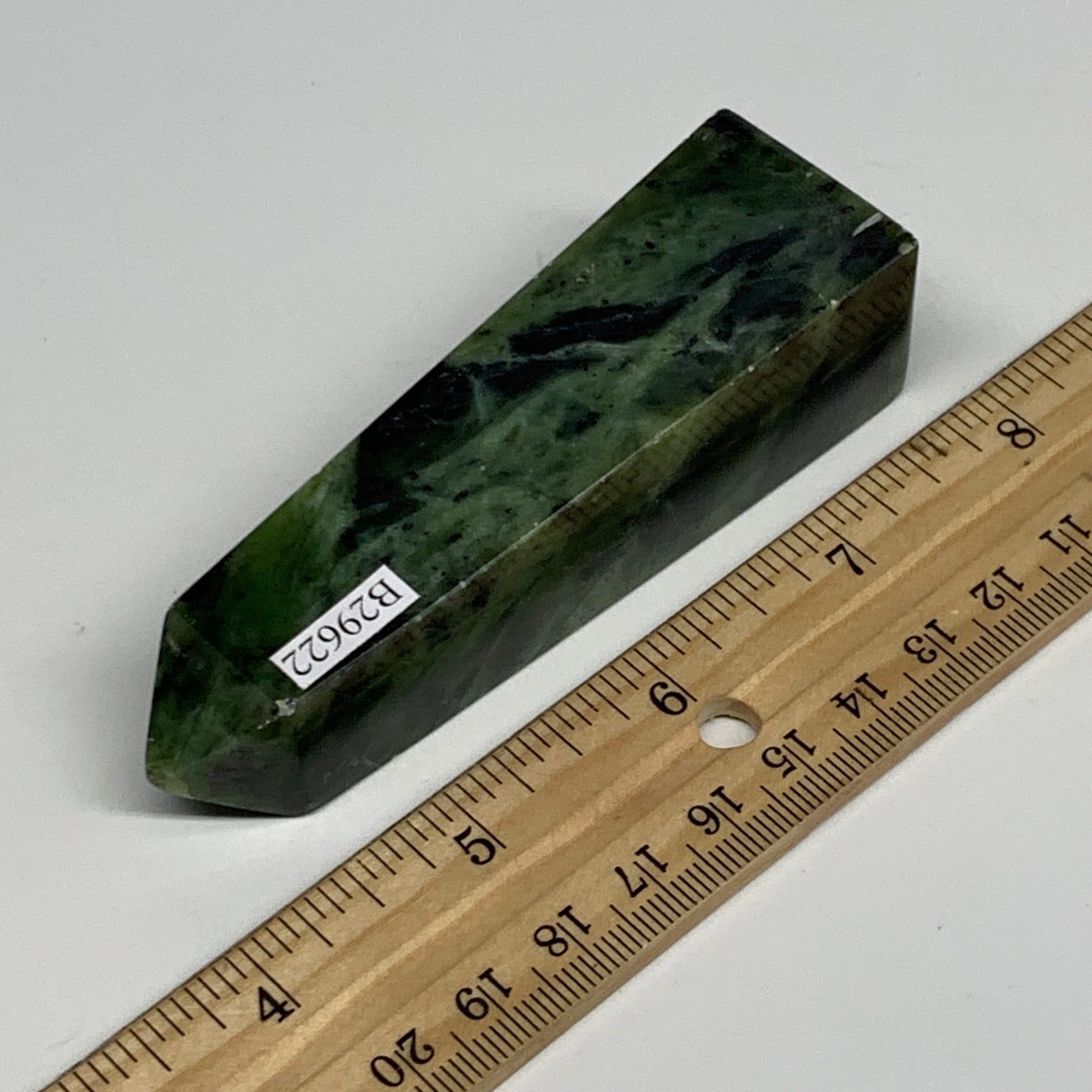 113.2g, 3.7"x1.1"x1", Serpentine Point Tower Obelisk Crystal @Pakistan, B29622