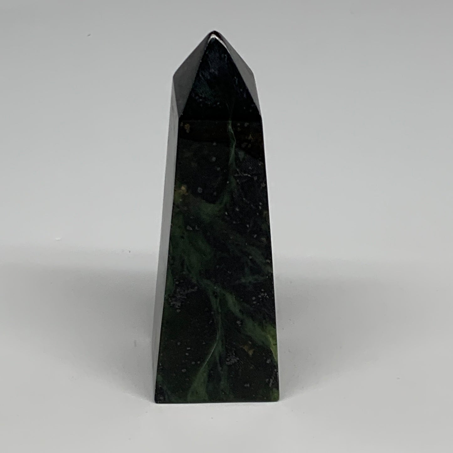 160.9g, 3.8"x1.3"x1.1", Serpentine Point Tower Obelisk Crystal @Pakistan, B29623