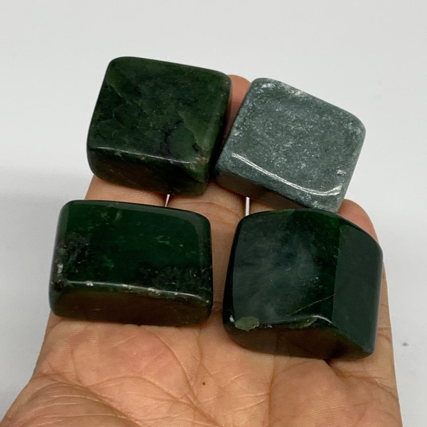 133.4g, 1.1"-1.3", 4pcs, Natural Nephrite Jade Tumbled Stone @Afghanistan,B31894