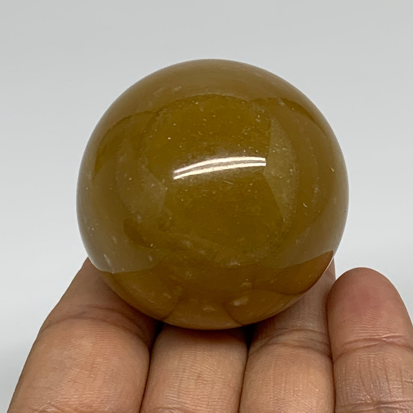154.7g, 1.9"(48mm), Honey Calcite Sphere Polished Gemstone, B35314