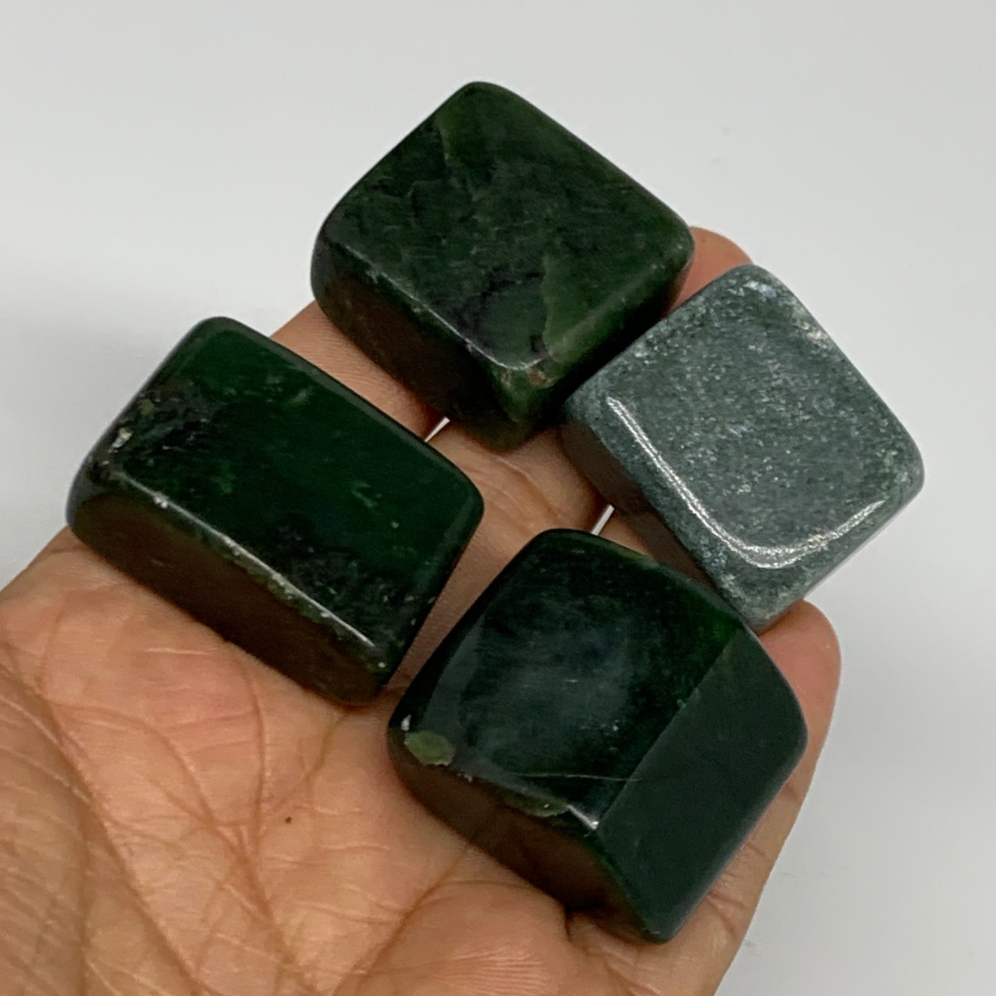 133.4g, 1.1"-1.3", 4pcs, Natural Nephrite Jade Tumbled Stone @Afghanistan,B31894