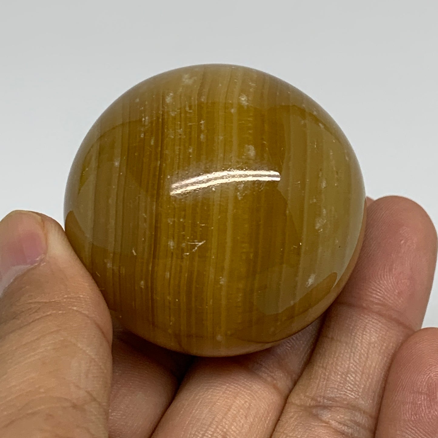 154.7g, 1.9"(48mm), Honey Calcite Sphere Polished Gemstone, B35314