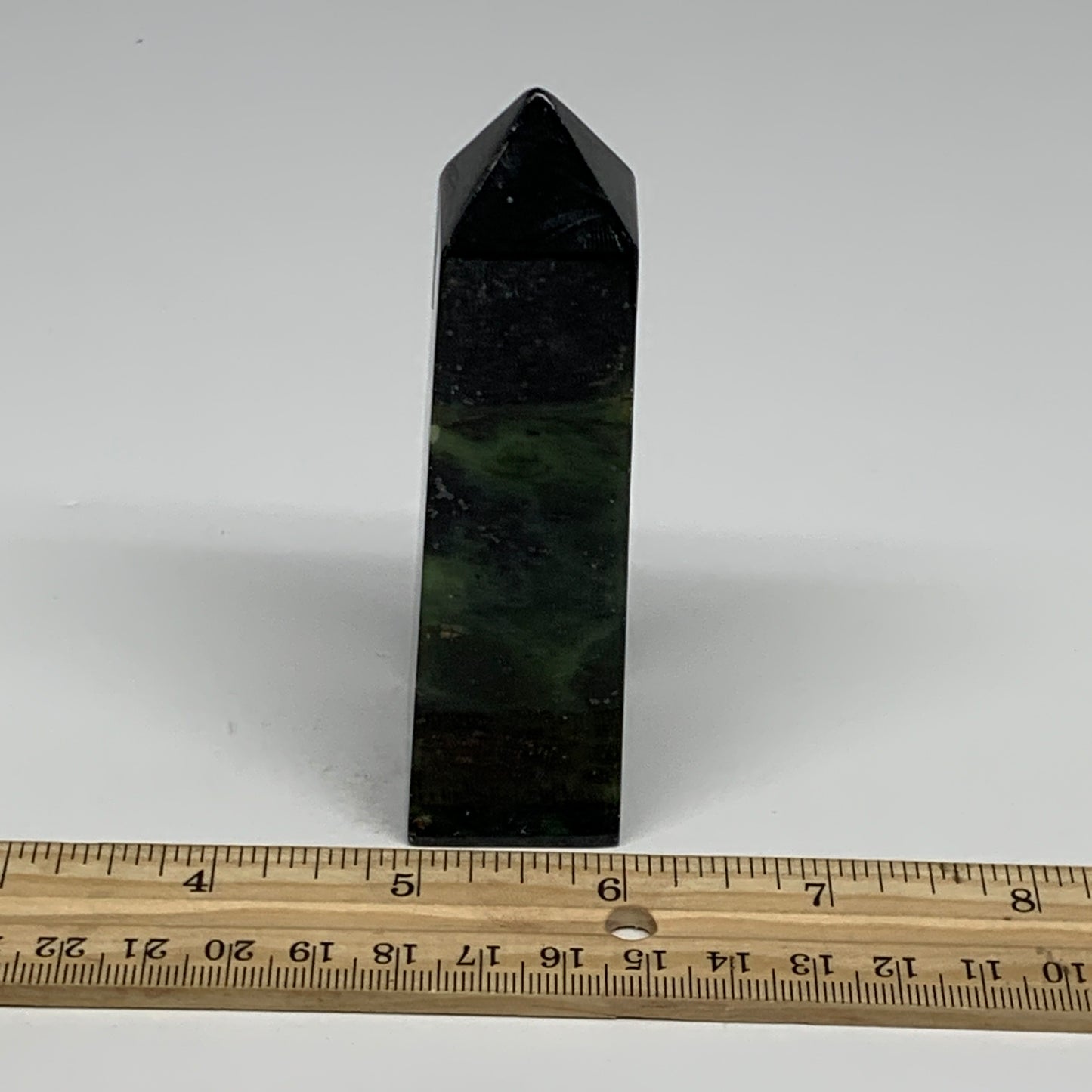 160.9g, 3.8"x1.3"x1.1", Serpentine Point Tower Obelisk Crystal @Pakistan, B29623
