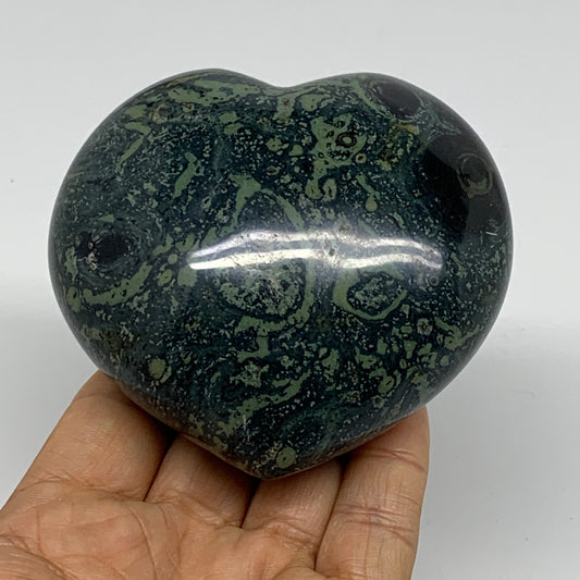 0.93 lbs, 3.2"x3.4"x1.8", Kambaba Jasper Heart Crocodile Polished Crystal, B3757
