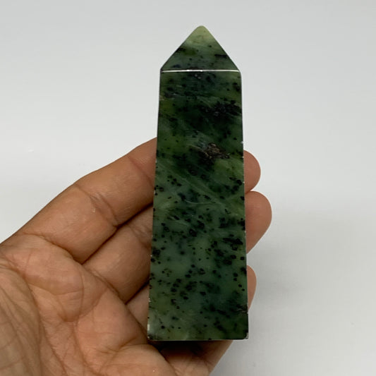 130.8g, 3.8"x1.2"x0.9", Serpentine Point Tower Obelisk Crystal @Pakistan, B29624