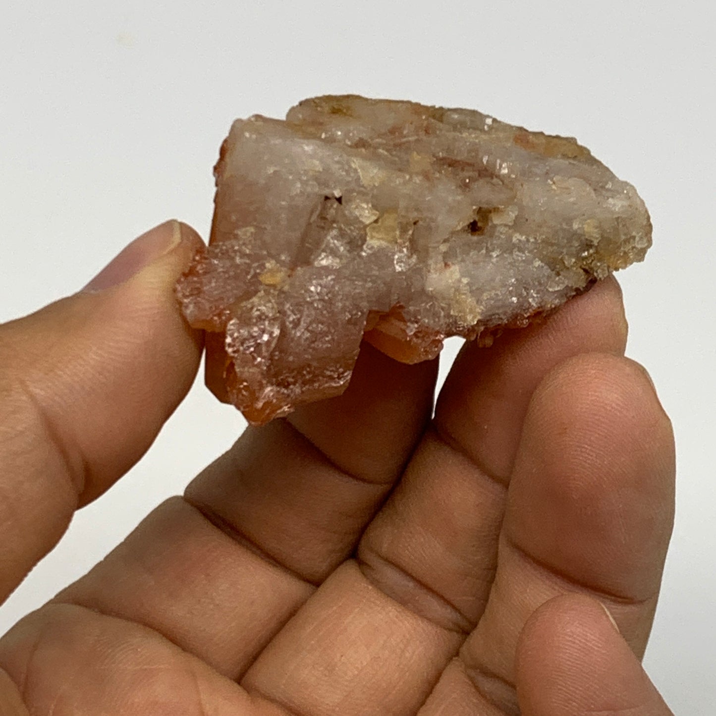 59.5g, 2.3"-1.7", 2pcs, Orange Quartz Cluster Crystal Terminated @Brazil, B28889