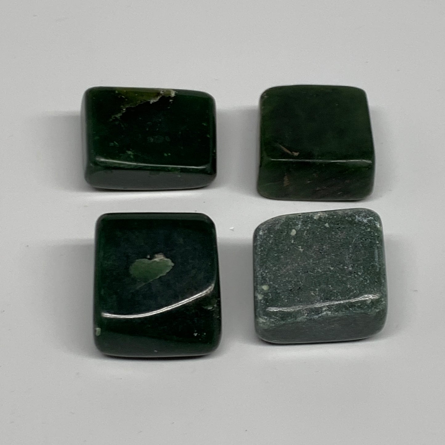 133.4g, 1.1"-1.3", 4pcs, Natural Nephrite Jade Tumbled Stone @Afghanistan,B31894