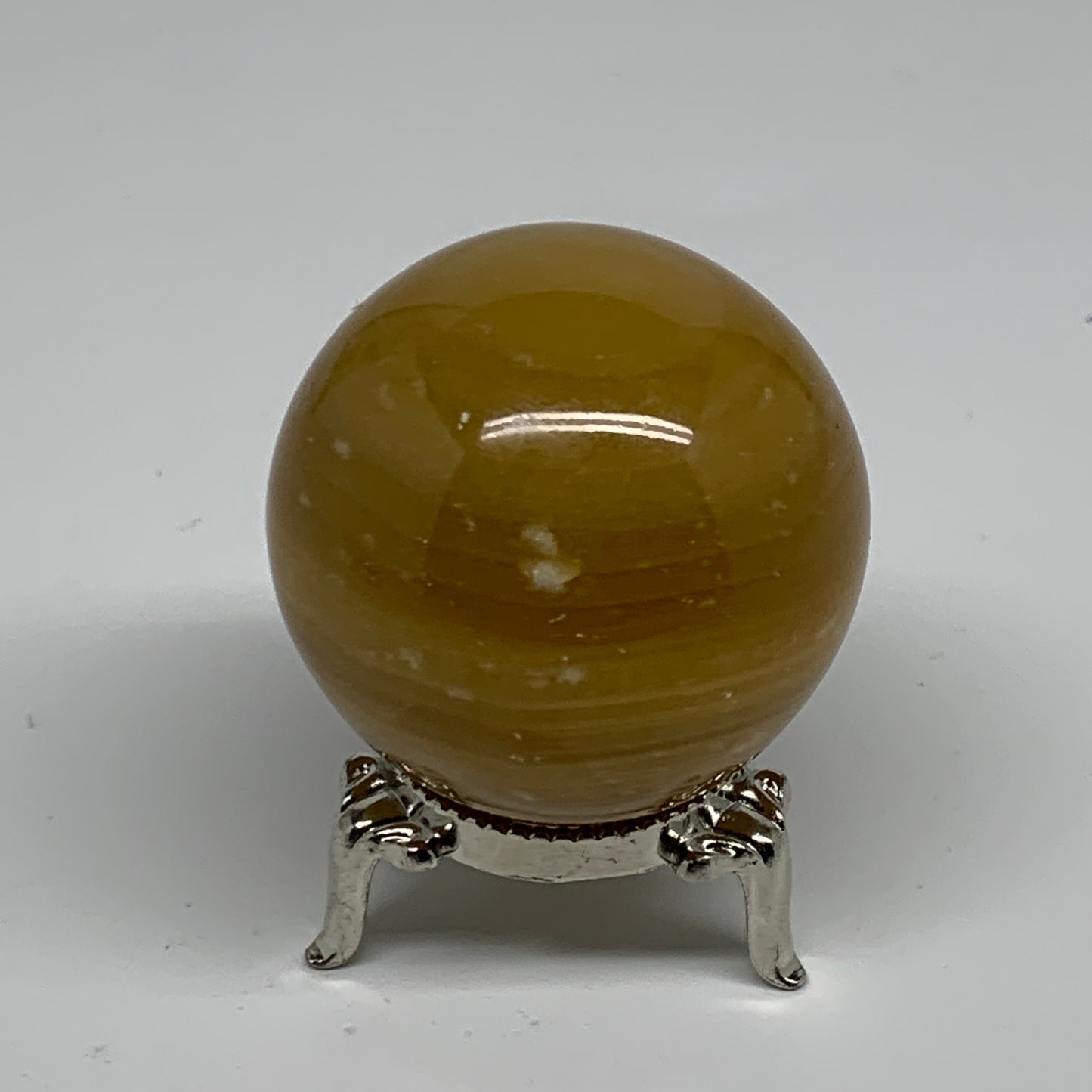 154.7g, 1.9"(48mm), Honey Calcite Sphere Polished Gemstone, B35314