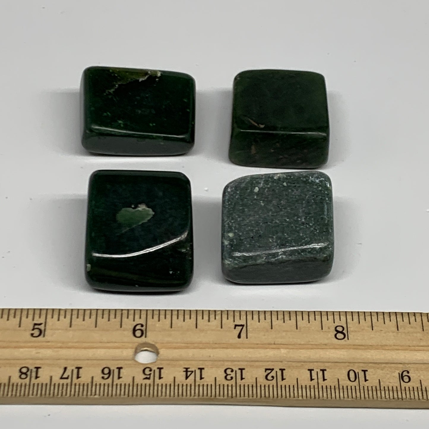 133.4g, 1.1"-1.3", 4pcs, Natural Nephrite Jade Tumbled Stone @Afghanistan,B31894