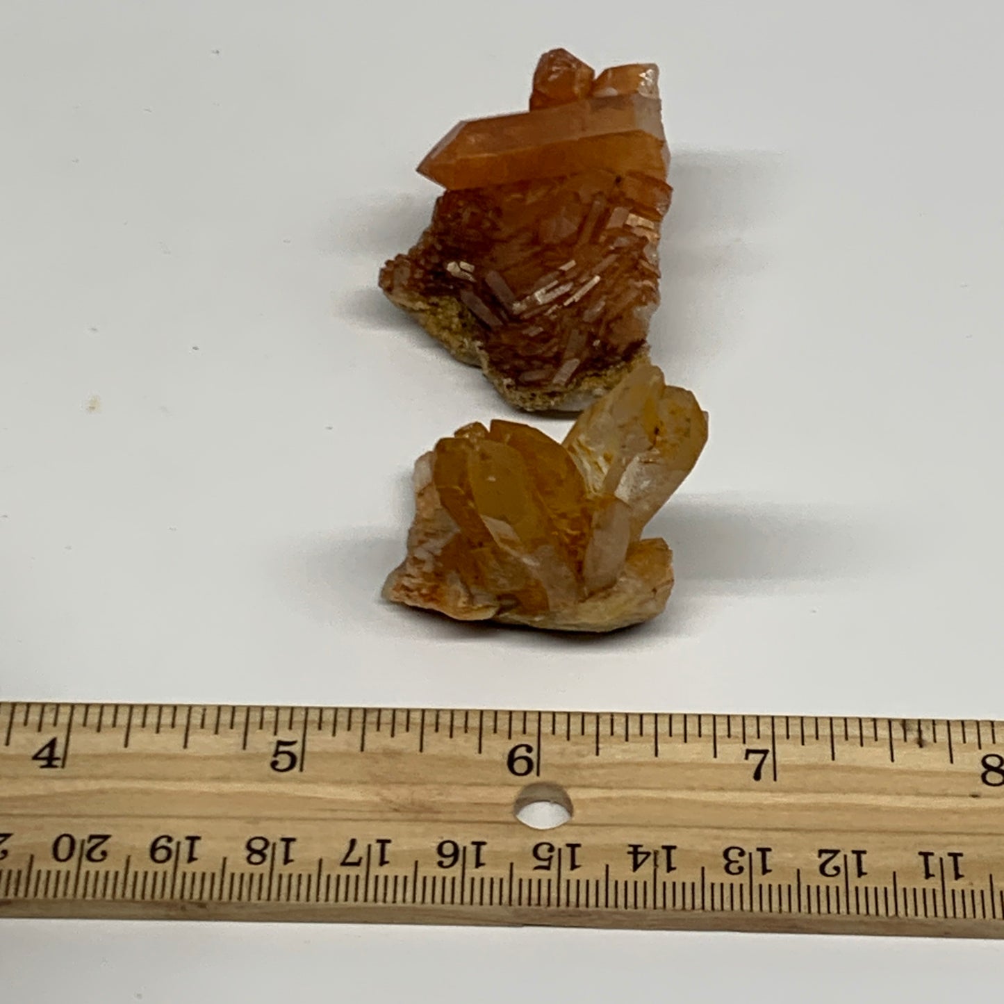 59.5g, 2.3"-1.7", 2pcs, Orange Quartz Cluster Crystal Terminated @Brazil, B28889