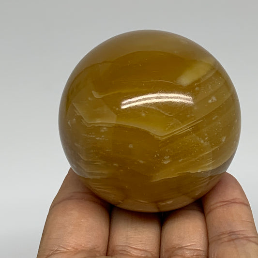 290g, 2.3"(58mm), Honey Calcite Sphere Polished Gemstone, B35315
