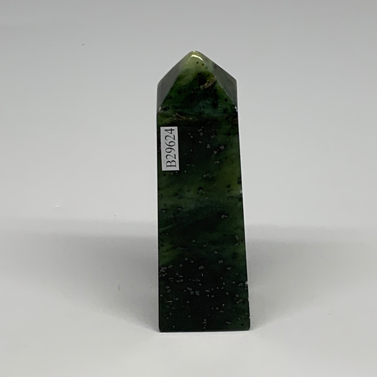 130.8g, 3.8"x1.2"x0.9", Serpentine Point Tower Obelisk Crystal @Pakistan, B29624