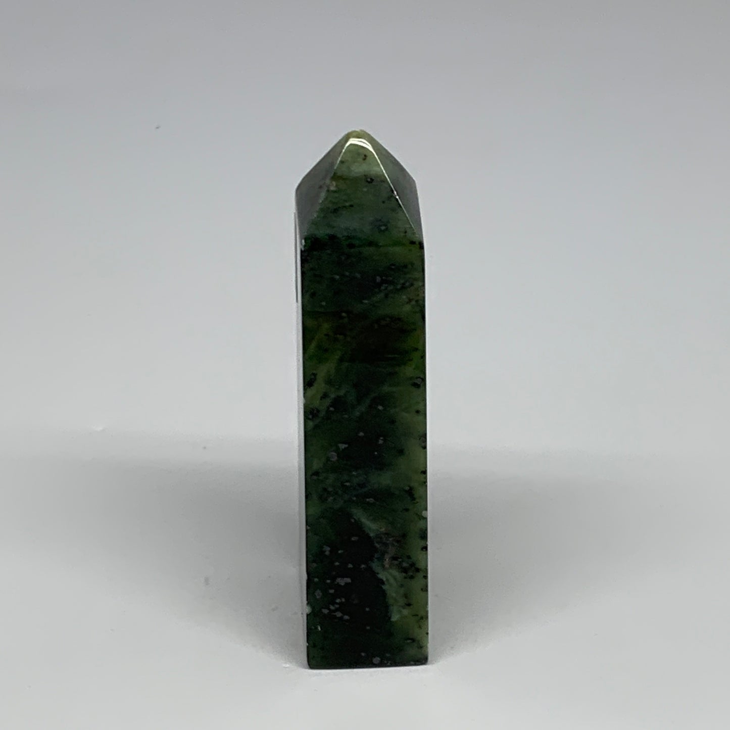 130.8g, 3.8"x1.2"x0.9", Serpentine Point Tower Obelisk Crystal @Pakistan, B29624