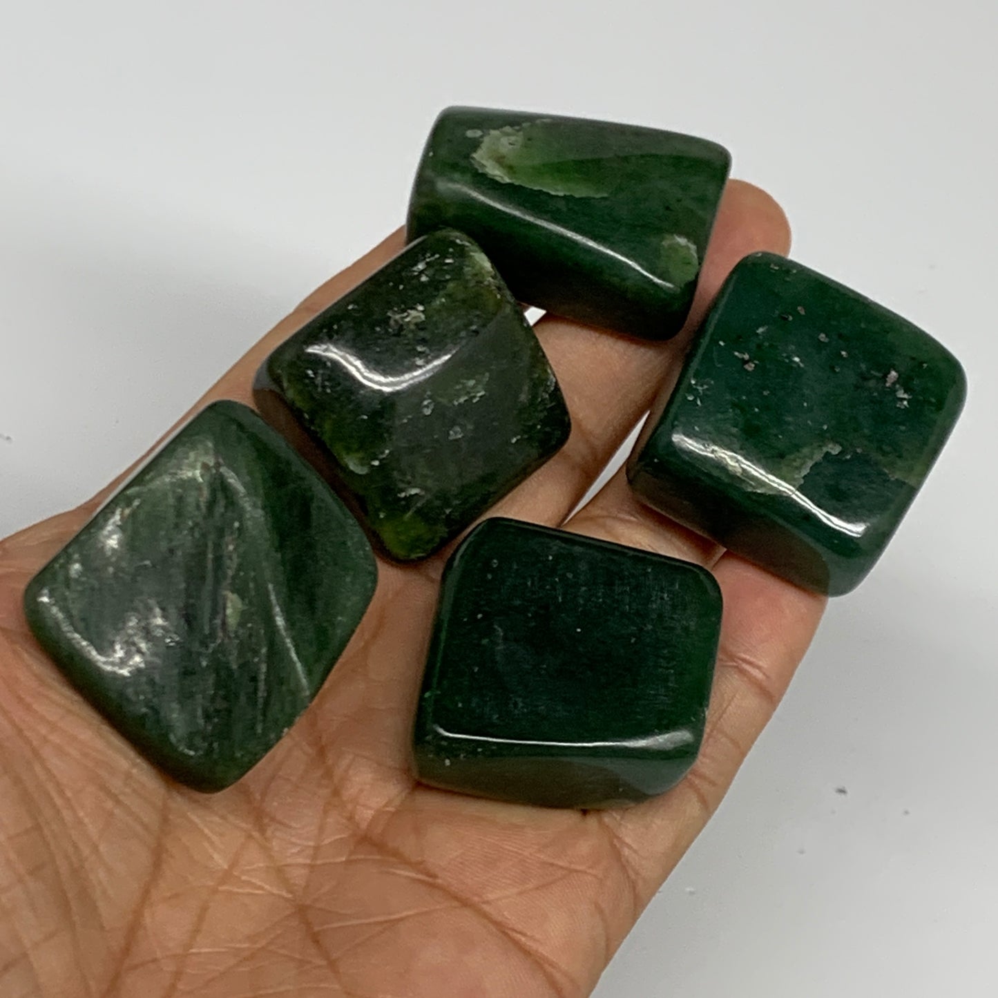 177.9g, 1.1"-1.3", 5pcs, Natural Nephrite Jade Tumbled Stone @Afghanistan,B31895