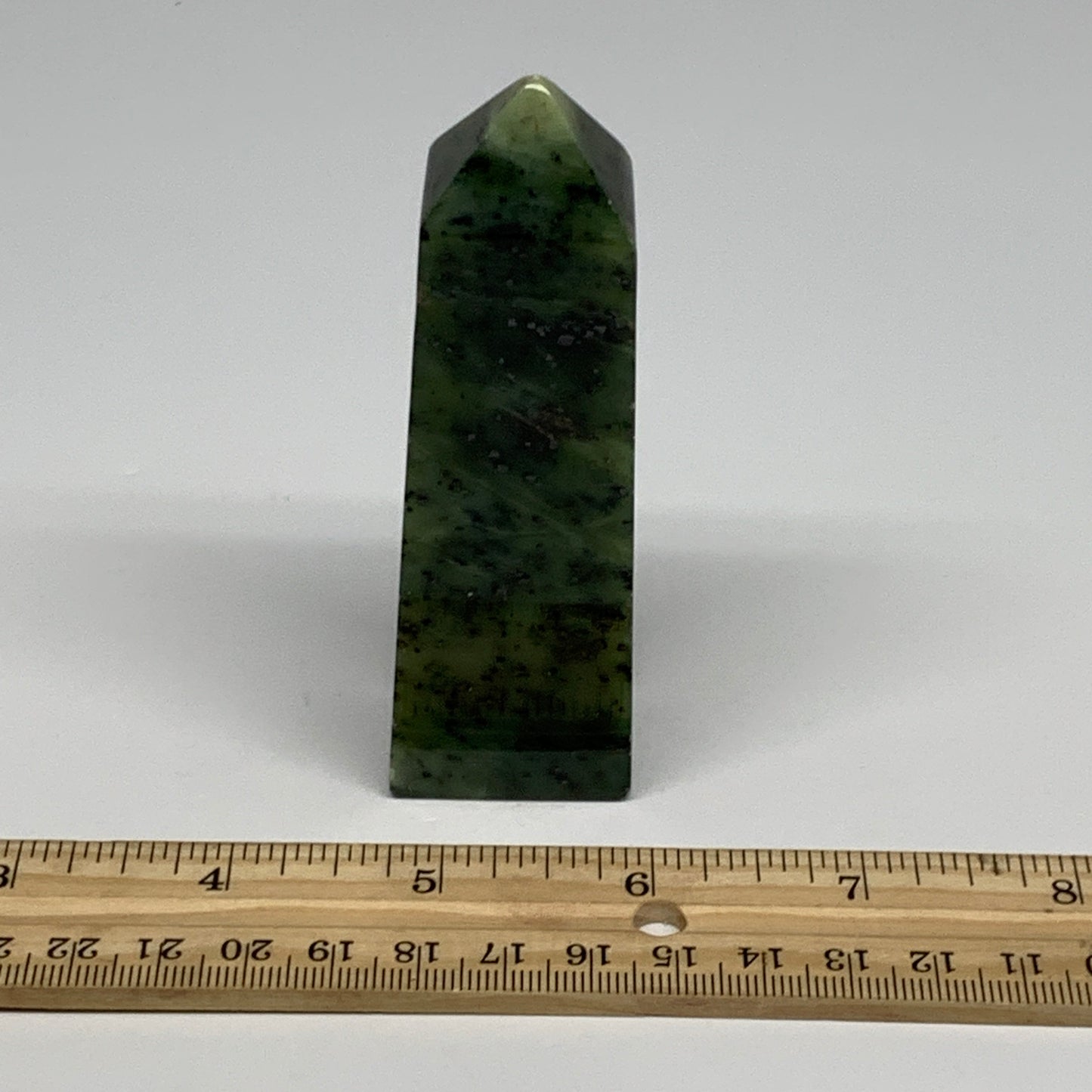 130.8g, 3.8"x1.2"x0.9", Serpentine Point Tower Obelisk Crystal @Pakistan, B29624