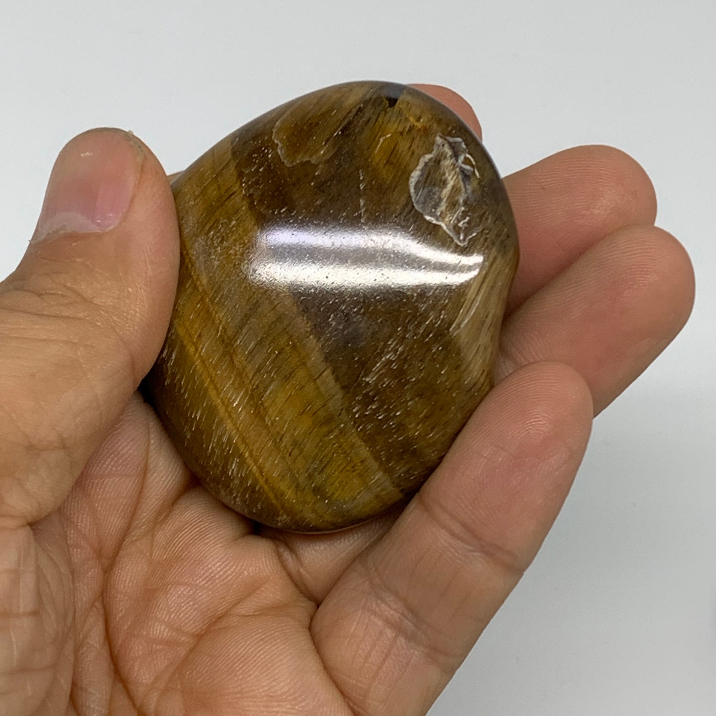 206.5g, 1.9"-2", 3pcs, Tiger's Eye Heart Polished Healing Crystal, B33913