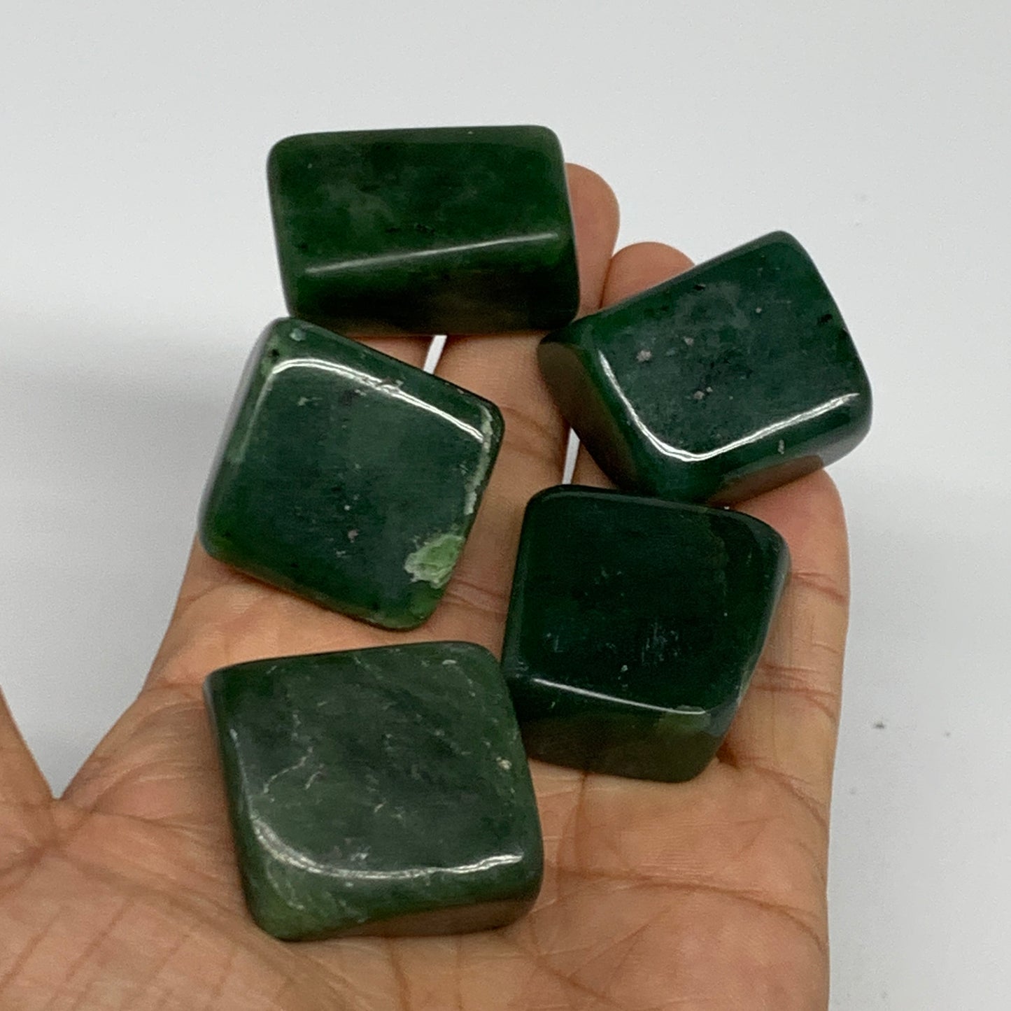 177.9g, 1.1"-1.3", 5pcs, Natural Nephrite Jade Tumbled Stone @Afghanistan,B31895
