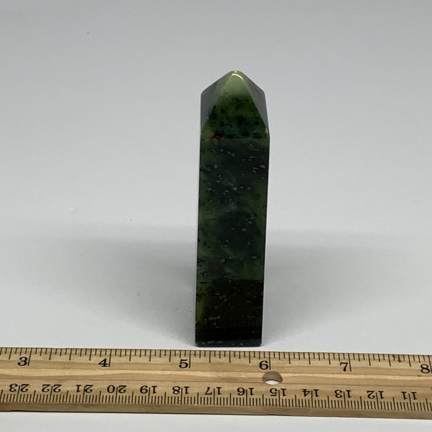 130.8g, 3.8"x1.2"x0.9", Serpentine Point Tower Obelisk Crystal @Pakistan, B29624