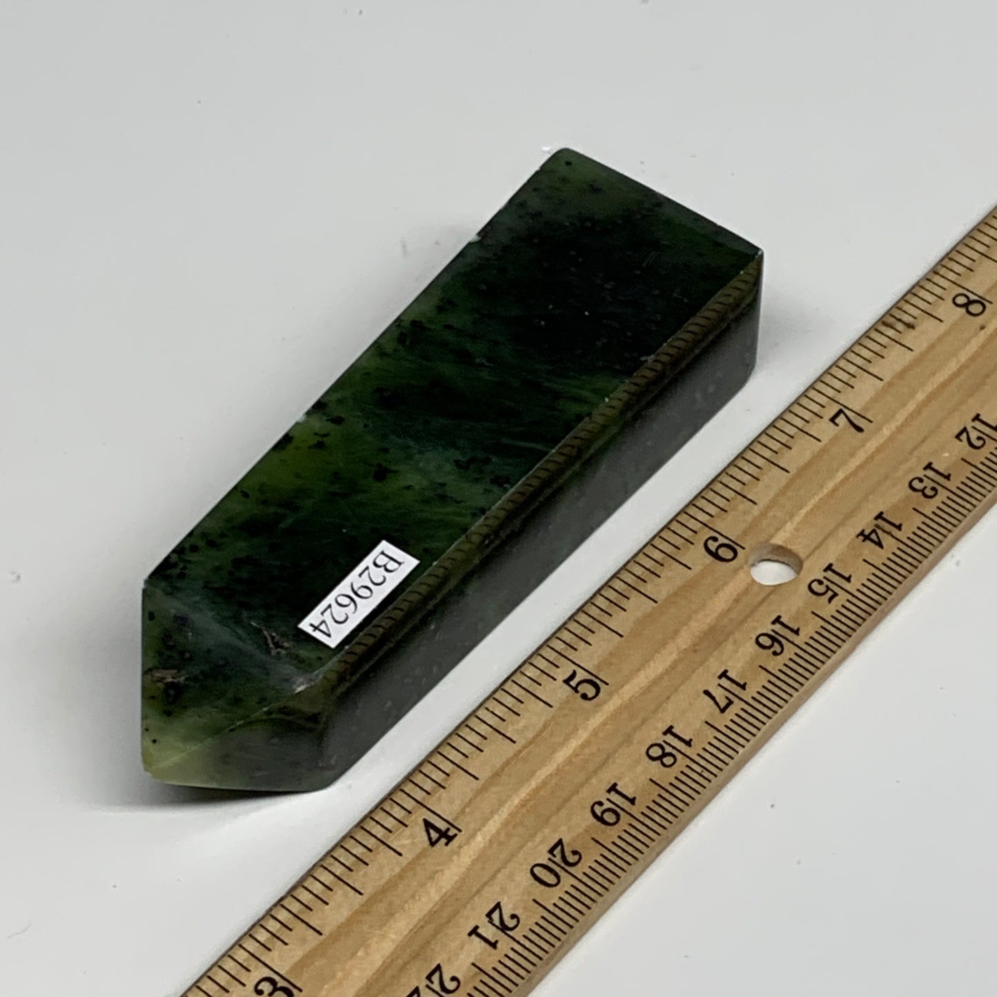 130.8g, 3.8"x1.2"x0.9", Serpentine Point Tower Obelisk Crystal @Pakistan, B29624