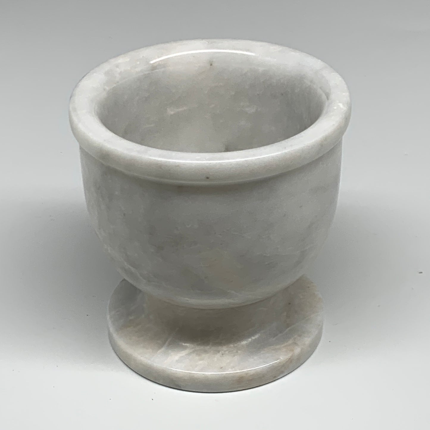 2.21 lbs, 3.9"x3.8", Natural Marble Crystal Pestle and Mortar Handmade, B32529