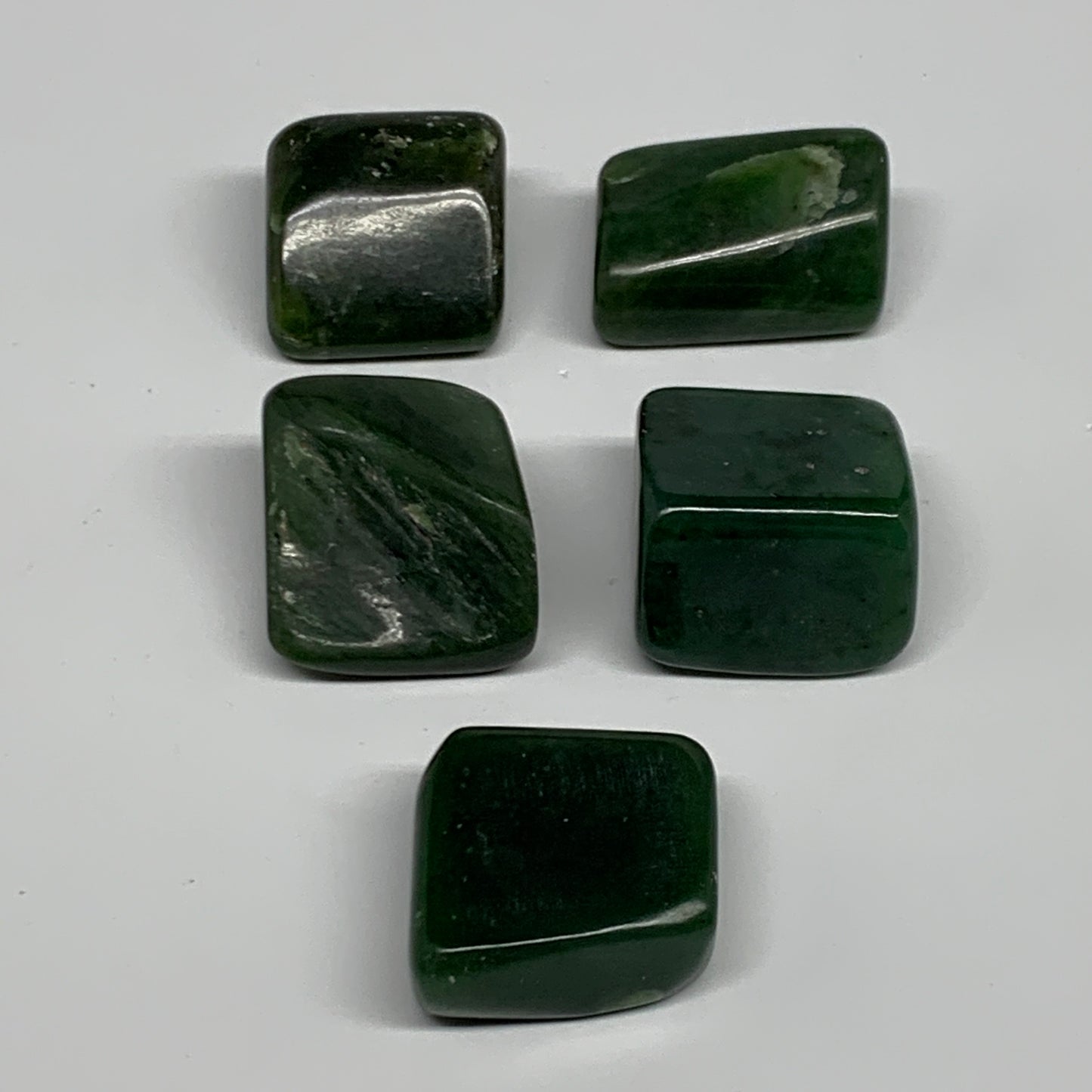 177.9g, 1.1"-1.3", 5pcs, Natural Nephrite Jade Tumbled Stone @Afghanistan,B31895