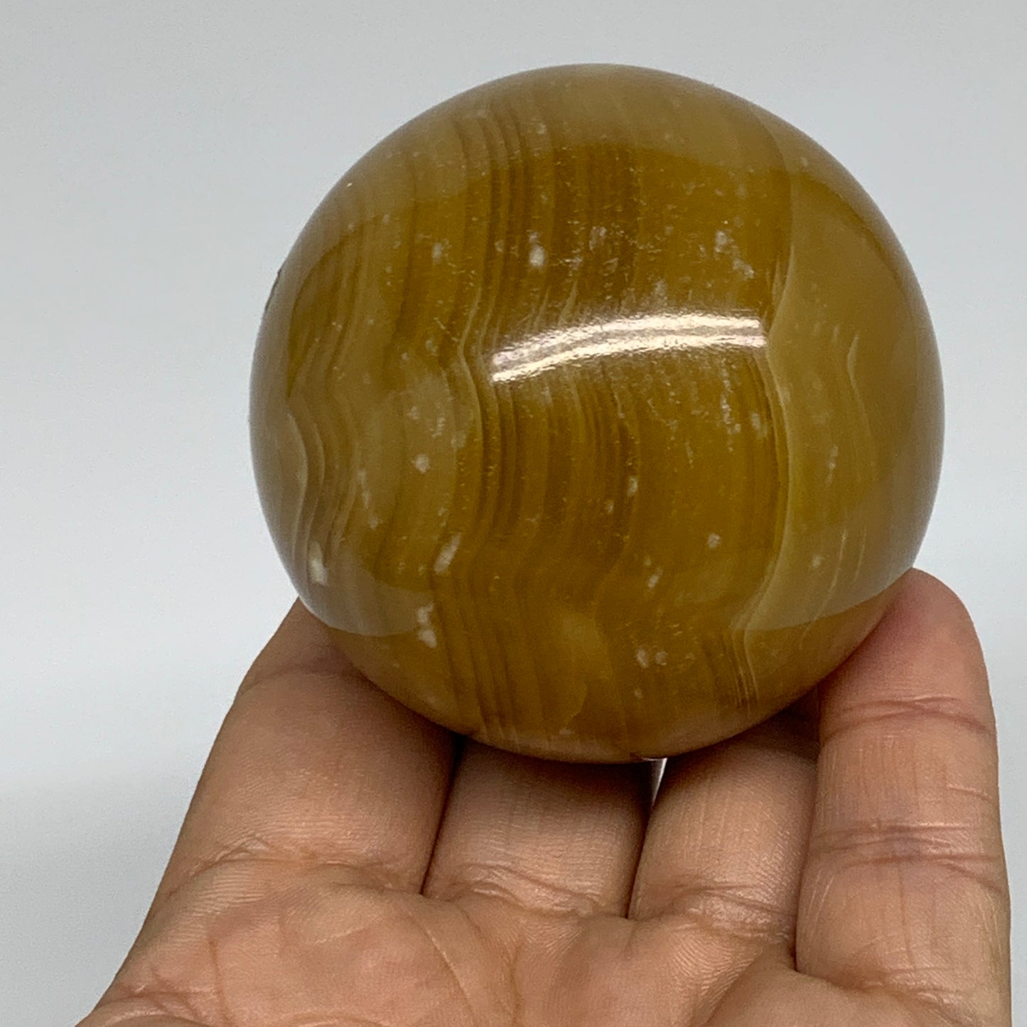 290g, 2.3"(58mm), Honey Calcite Sphere Polished Gemstone, B35315