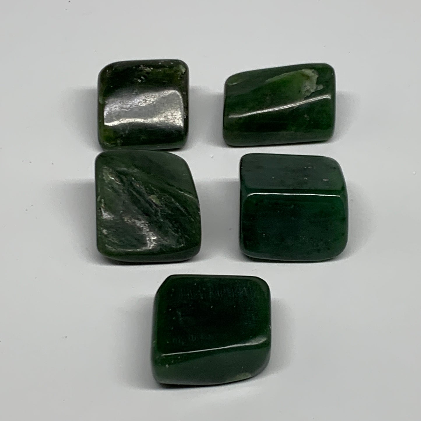 177.9g, 1.1"-1.3", 5pcs, Natural Nephrite Jade Tumbled Stone @Afghanistan,B31895