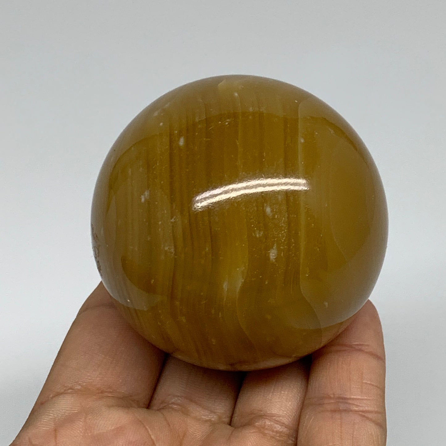 290g, 2.3"(58mm), Honey Calcite Sphere Polished Gemstone, B35315