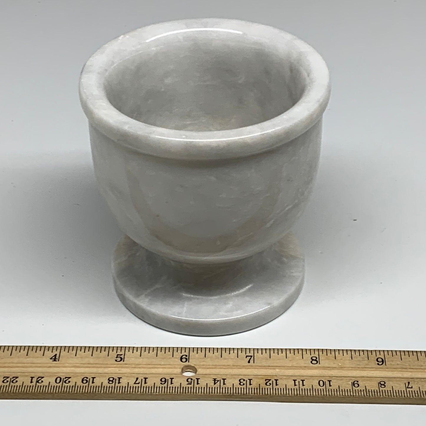 2.21 lbs, 3.9"x3.8", Natural Marble Crystal Pestle and Mortar Handmade, B32529