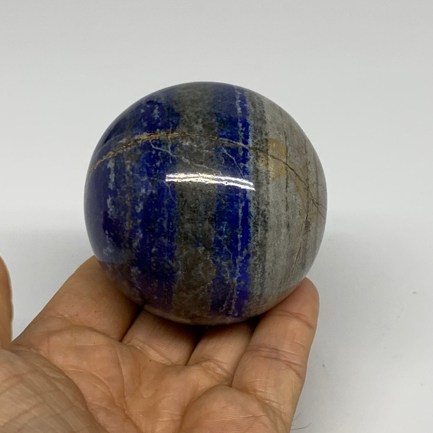 0.84 lbs, 2.5" (62mm), Lapis Lazuli Sphere Ball Gemstone @Afghanistan, B33196