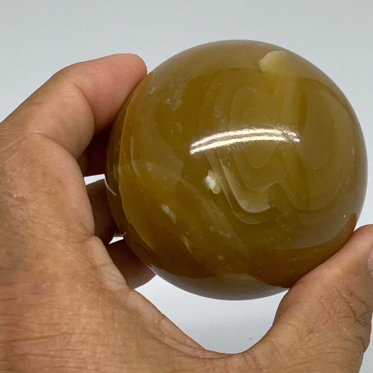 290g, 2.3"(58mm), Honey Calcite Sphere Polished Gemstone, B35315