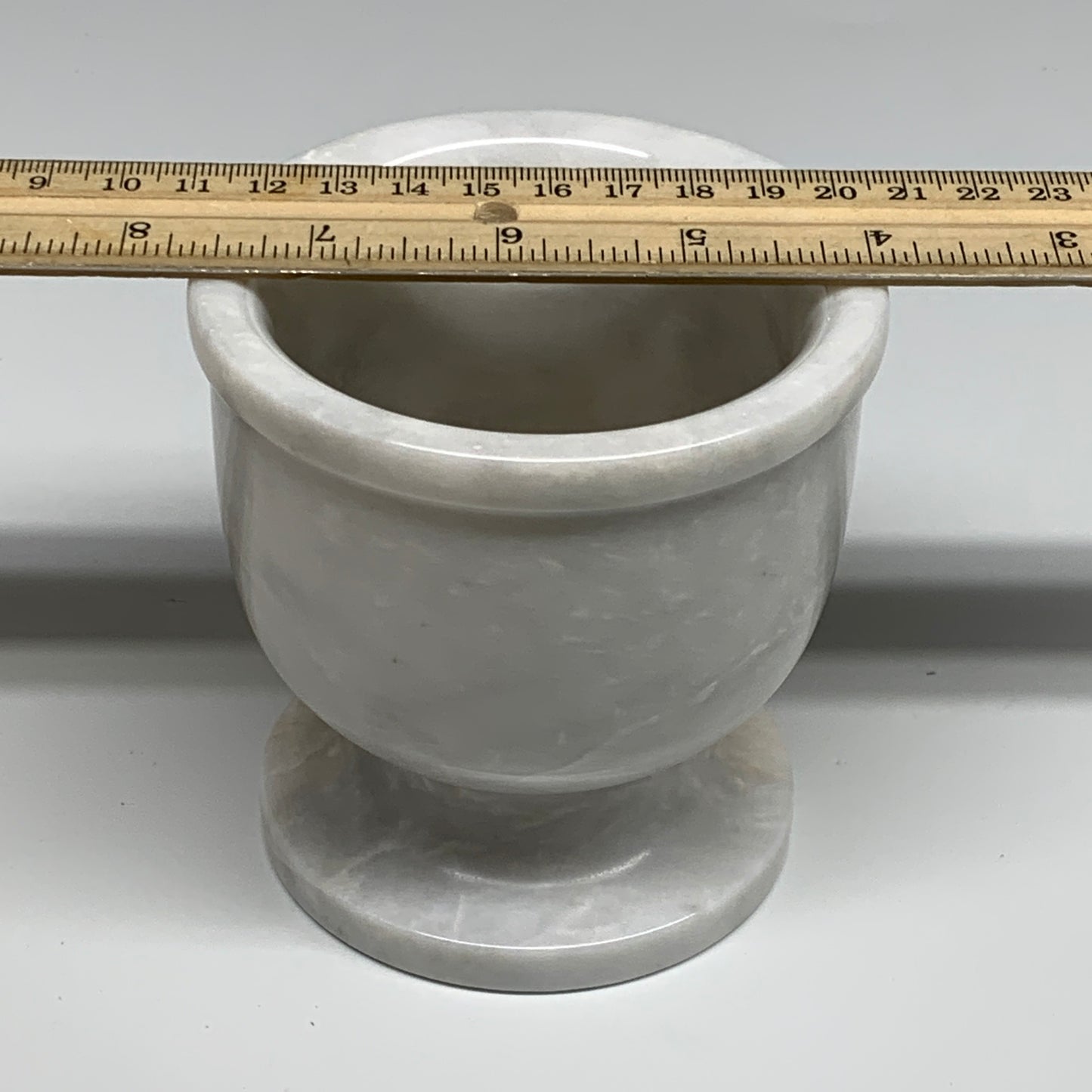 2.21 lbs, 3.9"x3.8", Natural Marble Crystal Pestle and Mortar Handmade, B32529