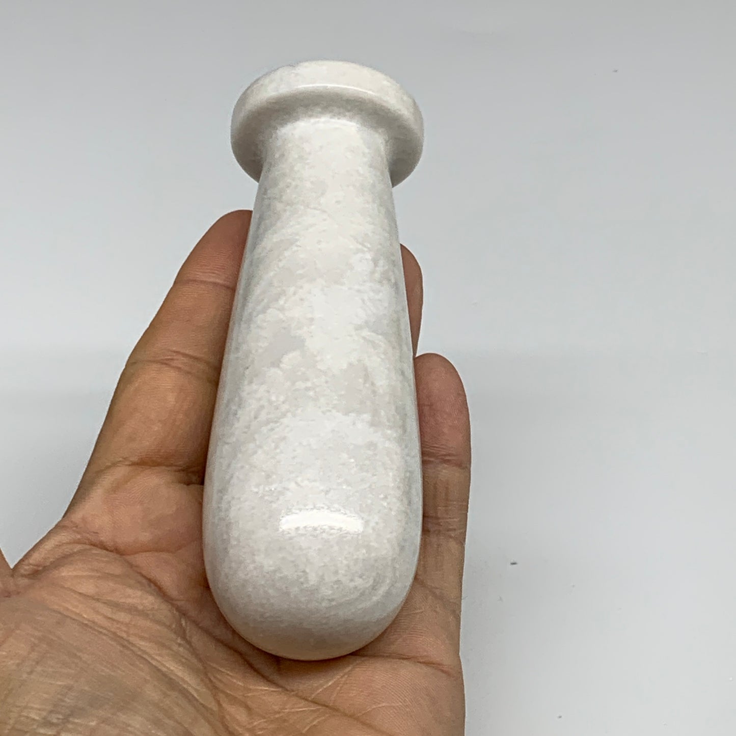 2.21 lbs, 3.9"x3.8", Natural Marble Crystal Pestle and Mortar Handmade, B32529