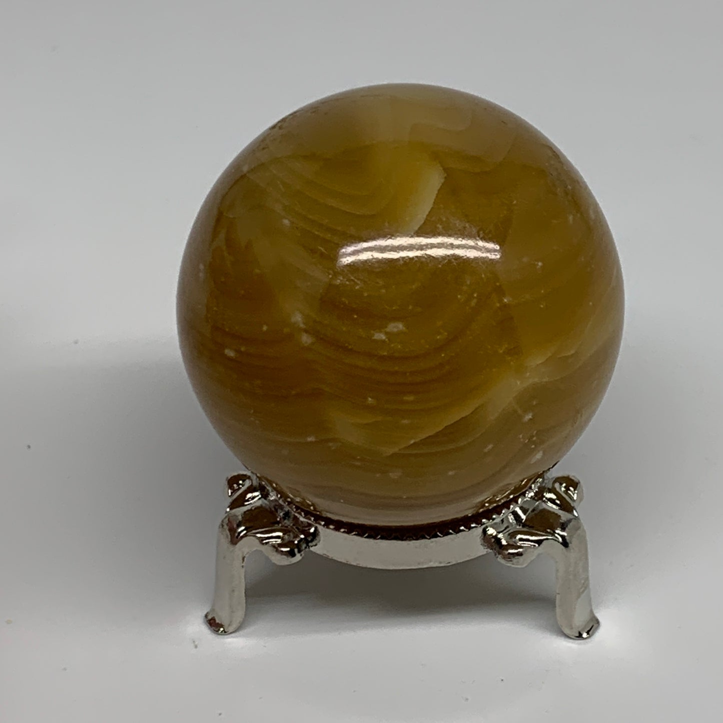 290g, 2.3"(58mm), Honey Calcite Sphere Polished Gemstone, B35315