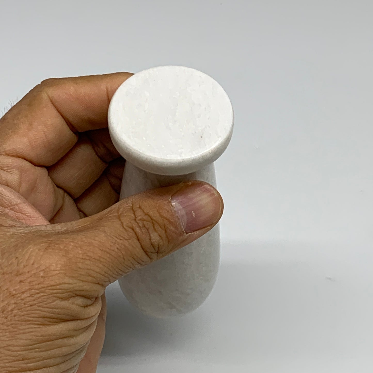 2.21 lbs, 3.9"x3.8", Natural Marble Crystal Pestle and Mortar Handmade, B32529