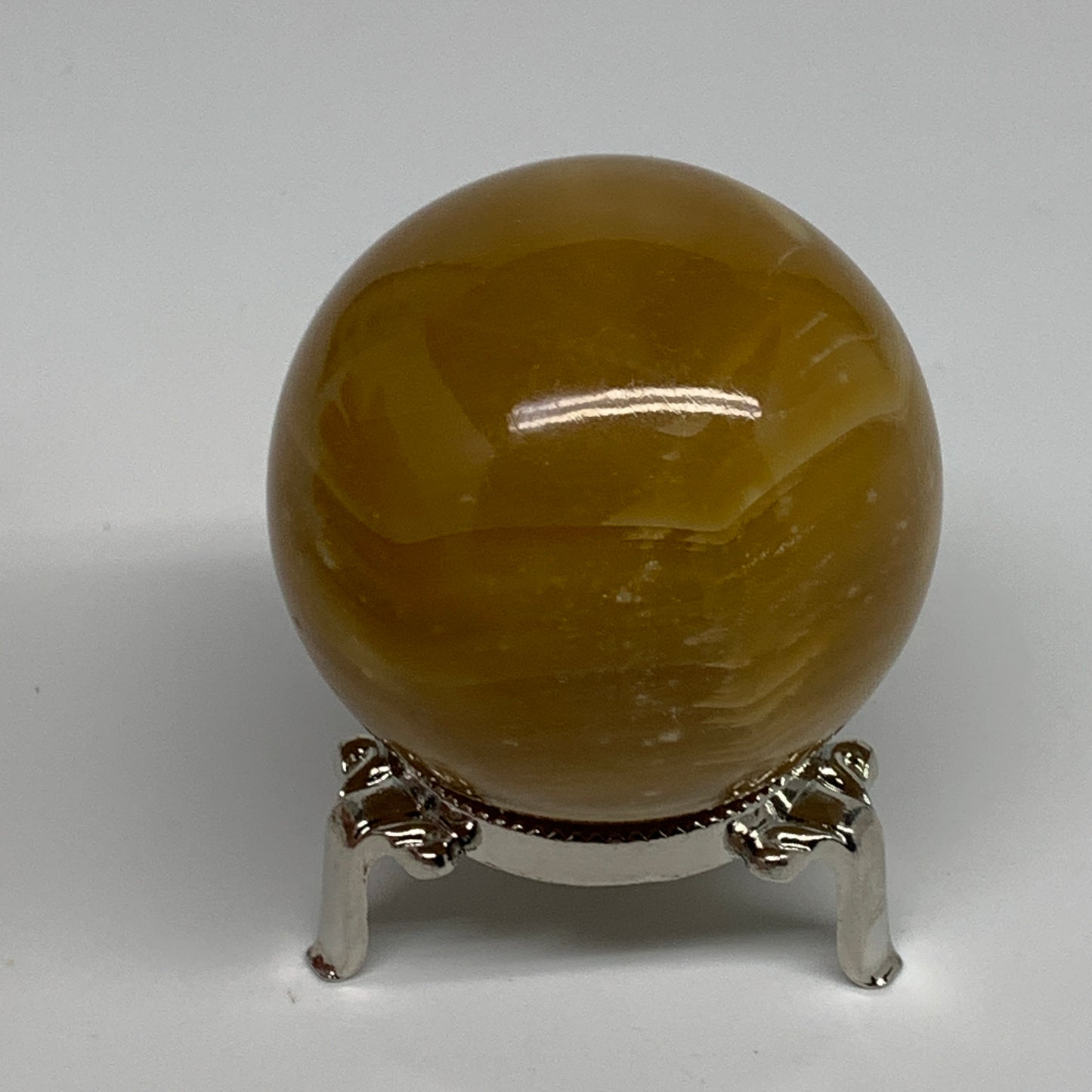 290g, 2.3"(58mm), Honey Calcite Sphere Polished Gemstone, B35315