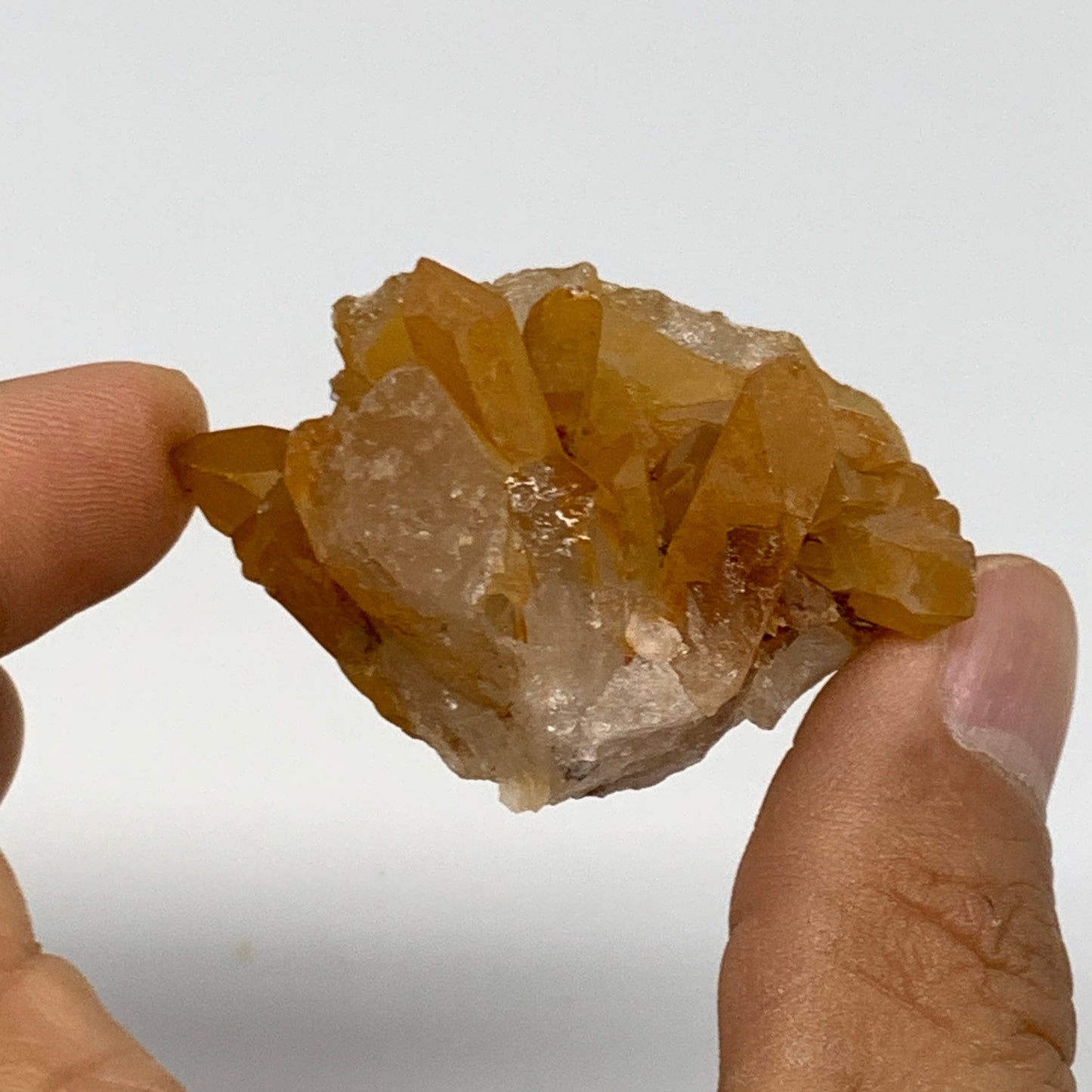 45.4g, 1.9"x1.4"x1.2", Orange Quartz Cluster Crystal Terminated @Brazil, B28891