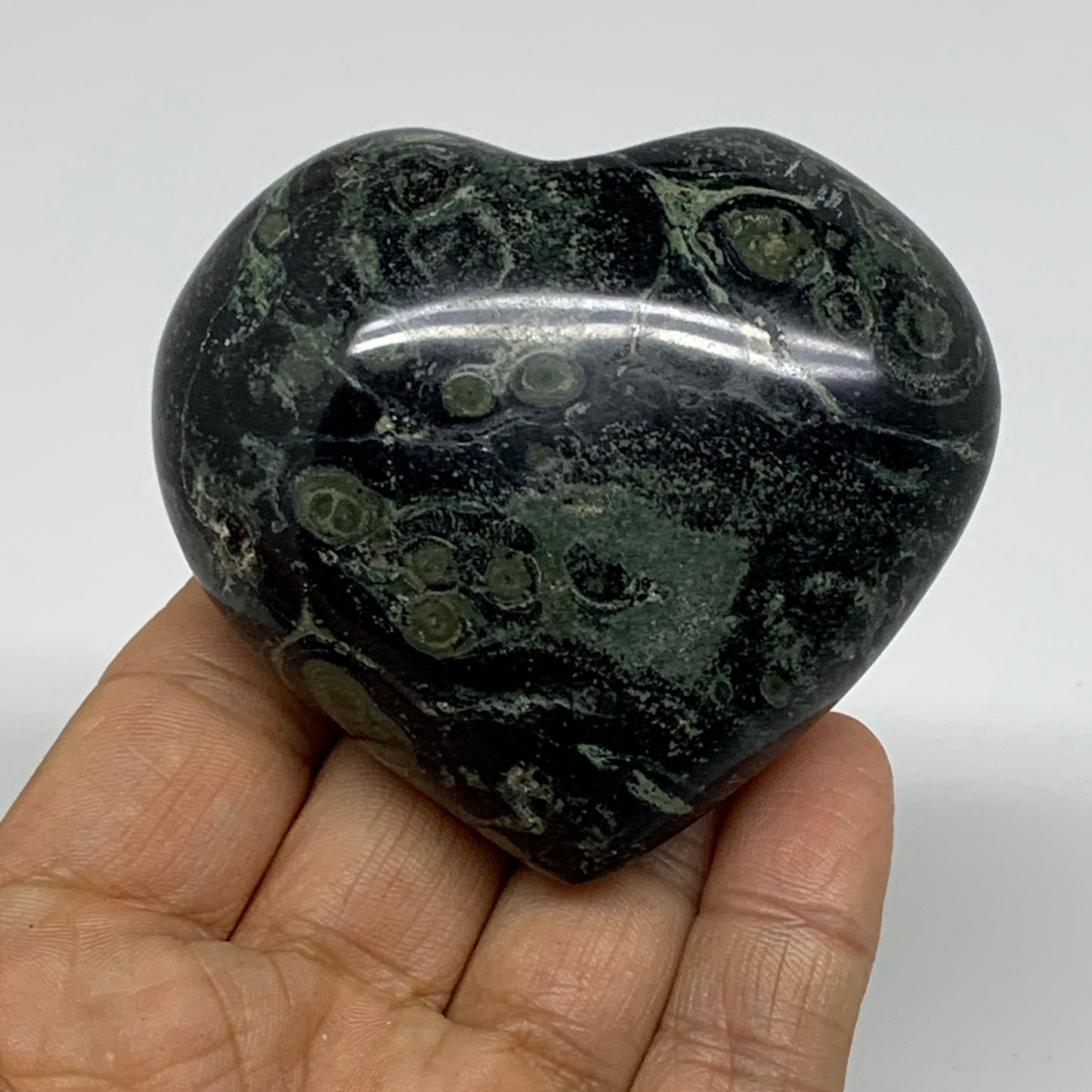 0.44 lbs, 2.4"x2.8"x1.3", Kambaba Jasper Heart Crocodile Polished Crystal, B3757