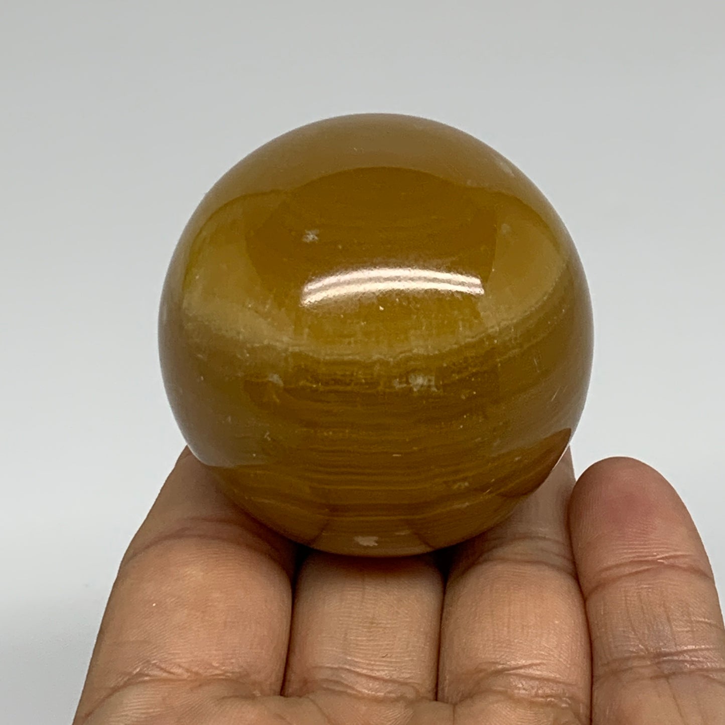 178.7g, 2"(50mm), Honey Calcite Sphere Polished Gemstone, B35316