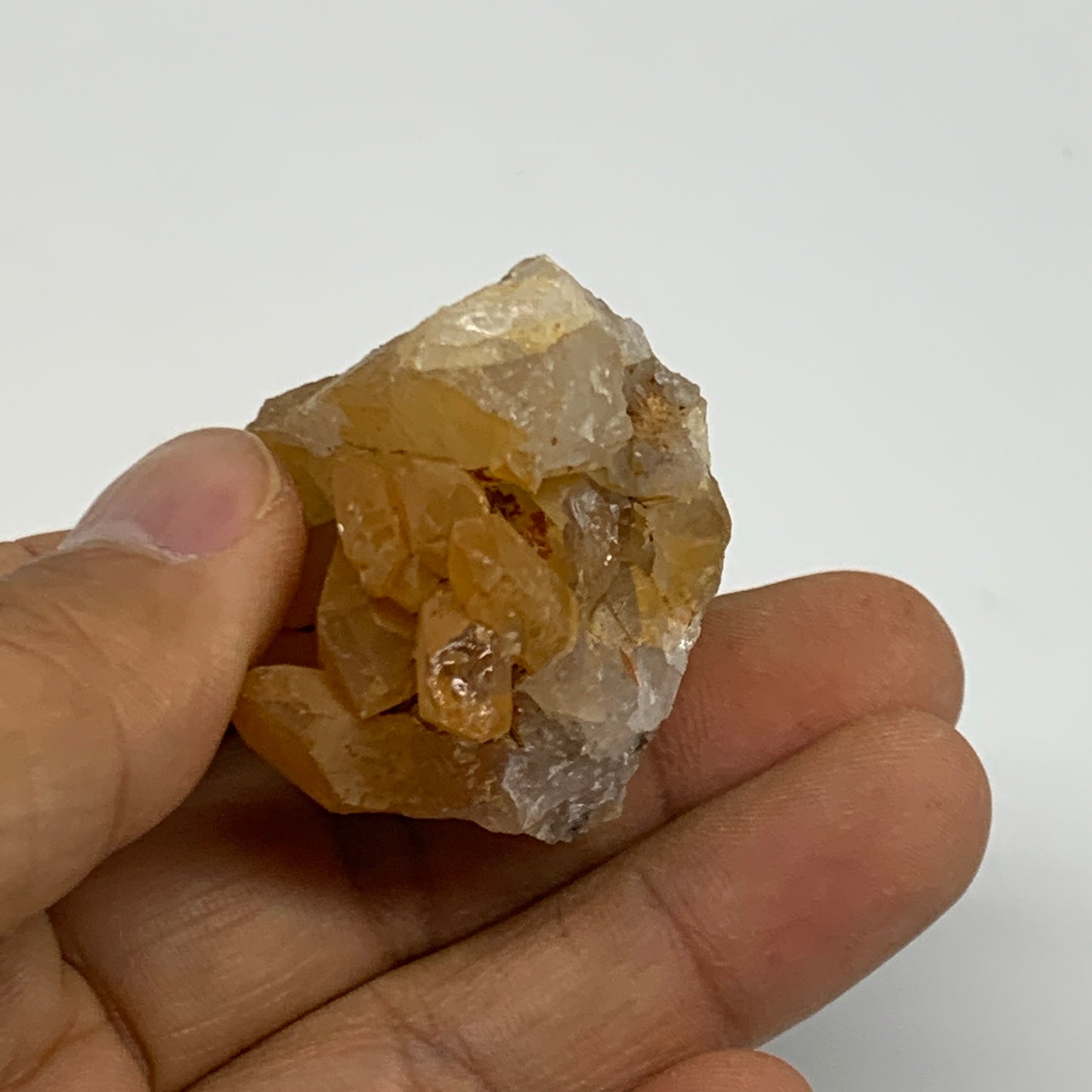 45.4g, 1.9"x1.4"x1.2", Orange Quartz Cluster Crystal Terminated @Brazil, B28891