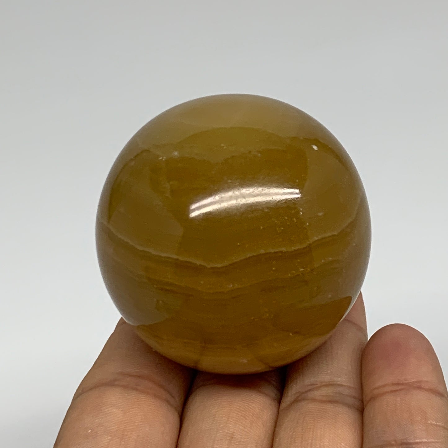 178.7g, 2"(50mm), Honey Calcite Sphere Polished Gemstone, B35316